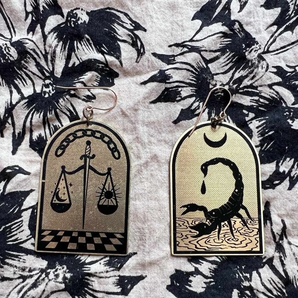 While Odin Sleeps Zodiac Earrings - Libra & Scorpio